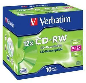 Verbatim CD-RW 12x 700 MB - 10 Pack Jewel Case Optical Media Photo