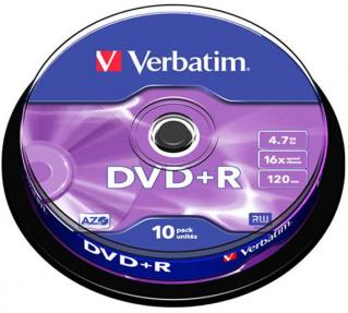 Verbatim DVD+R Matt Silver 16x 4.7GB - 10 Pack Spindle Optical Media Photo