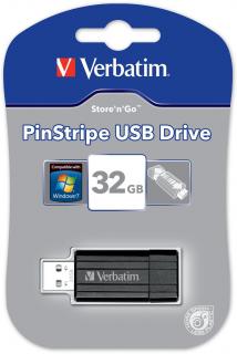 Verbatim PinStripe 32GB Flash Drive - Black Photo