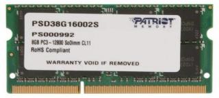 Patriot Signature 8GB 1600MHz DDR3 Notebook Memory Module (PSD38G16002S) Photo
