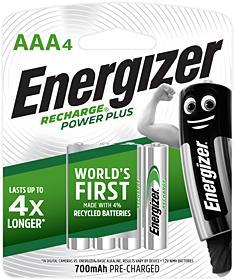 Energizer Rechargeable NiMH NH12 AAA Batteries - 4 Pack Photo