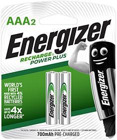 Energizer Rechargeable NiMH NH12 AAA Batteries - 2 pack Photo