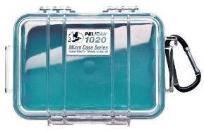 Pelican 1020 Case with rubber liner - Aqua clear Photo