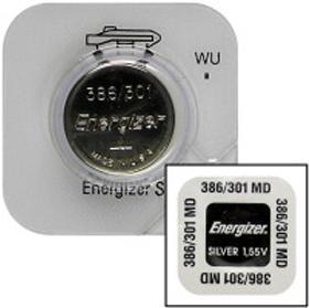 Energizer Silver Oxdide 386/301 Coin Watch Battery - Box 10 Photo
