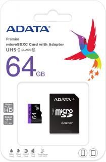 Adata 64GB microSDXC with SDXC Adapter Photo