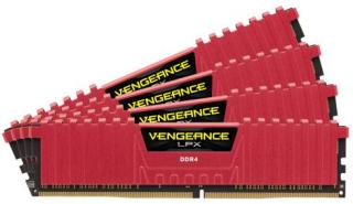 Corsair Vengeance LPX 4 X 4GB  2400MHz Desktop Memory Kit (CMK16GX4M4A2400C14R)- Red Photo
