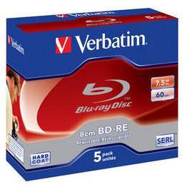 Verbatim BD-RE 2x 7.5GB 8cm Mini - 5 Pack Jewel Case Optical Media Photo
