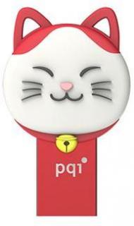 PQI Connect 303 Lucky Cat 32GB OTG Flash Drive - Red Photo