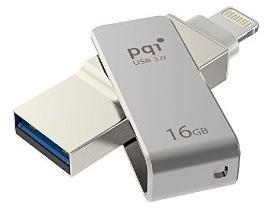 PQI i-Connect Mini 16GB OTG Flash Drive - Silver Photo