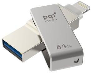 PQI i-Connect Mini 64GB OTG Flash Drive - Silver Photo