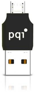 PQI Connect 203 USB & MicroUSB Dual Interface OTG Reader - Black Photo