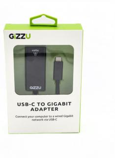 Gizzu USB-C to Gigabit Network Adapter - Black Photo