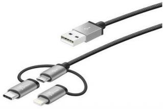 J5 Create JMLC10 3-in-1 USB to Lightning/ Micro-USB/ USB Type C 1m Charge & Sync Cable - Black Photo