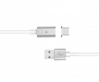 Astrum Magnetic USB to Micro USB / 8pin Lightning 1m Charge & Sync Cable - Silver / White Photo
