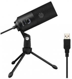 FiFine K669B Cardioid USB Condenser Microphone with Tripod - Black Photo