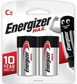Energizer E93BP2T 1.5v MAX Alkaline C-size Batteries - 2 Pack Photo