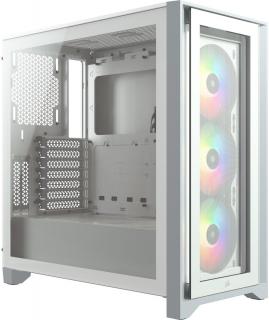 Corsair iCUE 4000X Tempered Glass Mid Tower Chassis - White Photo