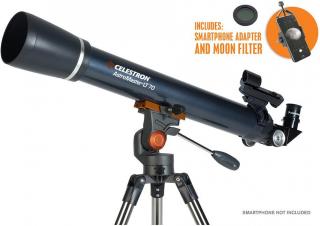 Celestron AstroMaster LT 70AZ Refractor Telescope with Moon Filter & Smartphone Adapter - Bundle Kit Photo