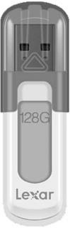 Lexar JumpDrive V100 128GB USB3.0 Type A Flash Drive - White & Grey Photo