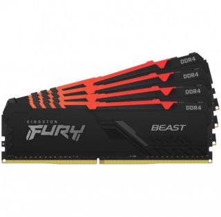 Kingston Fury Beast RGB 4 x 8GB 2666MHz DDR4 Desktop Memory Kit - Black (KF426C16BBAK4/32) Photo