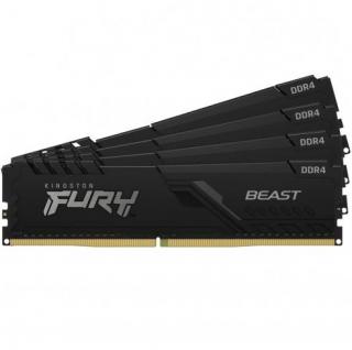 Kingston Fury Beast Black 4 x 16GB 2666MHz DDR4 Desktop Memory Kit - Black (KF426C16BB1K4/64) Photo
