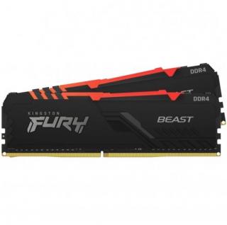 Kingston Fury Beast RGB 2 x 16GB 3000MHz DDR4 Desktop Memory Kit - Black (KF430C16BBAK2/32) Photo