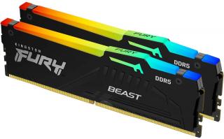 Kingston Fury Beast RGB 2 x 8GB 4800MHz DDR5 Desktop Memory Kit - Black (KF548C38BBAK2-16) Photo