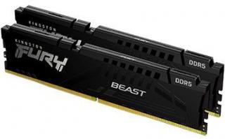 Kingston Fury Beast Black 2 x 8GB 5200MHz DDR5 Desktop Memory Kit - Black (KF552C40BBK2-16) Photo