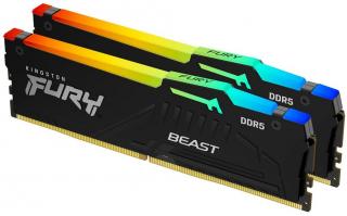 Kingston Fury Beast RGB 2 x 8GB 5200MHz DDR5 Desktop Memory Kit - Black (KF552C40BBAK2-16) Photo