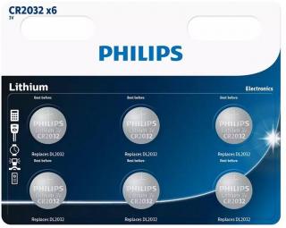 Philips CR2032P6 3.0V Button Cell Lithium Coin Battery - 6 Pack (Blister) Photo