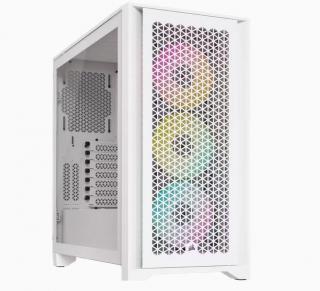 Corsair iCUE 4000D RGB Airflow Tempered Glass Mid Tower Chassis - White Photo