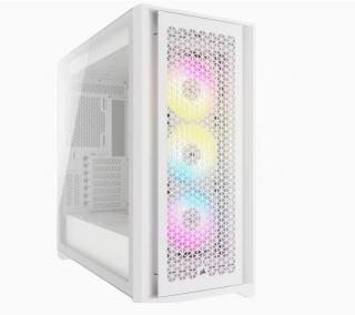 Corsair iCUE 5000D RGB Airflow Black Tempered Glass Mid Tower Chassis - White Photo