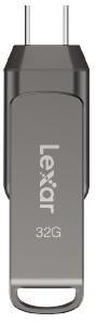 Lexar JumpDrive Dual Drive D400 32GB USB 3.1 Type-C Flash Drive - Metal Photo