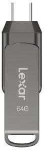 Lexar JumpDrive Dual Drive D400 64GB USB 3.1 Type-C Flash Drive - Metal Photo