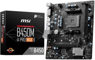 MSI Pro Series AMD B450 AM4 Micro-ATX Motherboard (B450M-A PRO MAX II) Photo